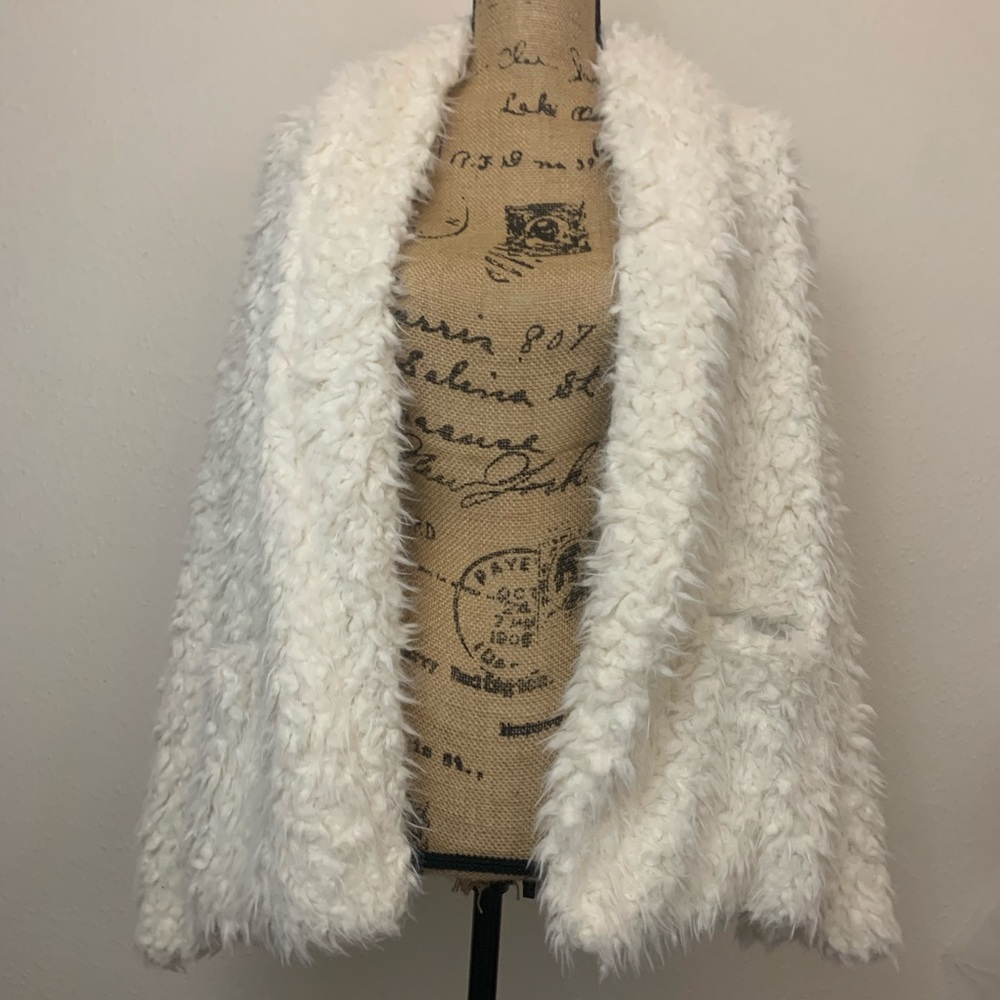 EUC Shaggy White Cardigan/Jacket